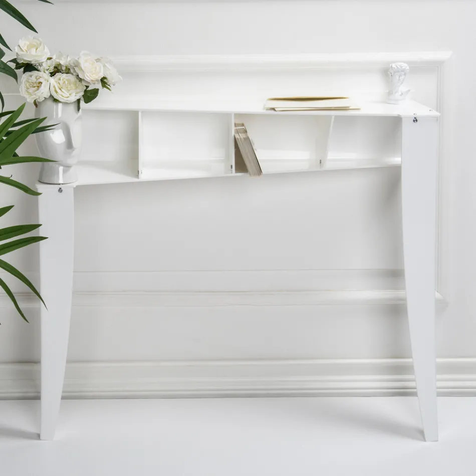 Fixed Console with 4 Object Storage Compartments in PMMA Made in Italy - Aladdin Viadurini