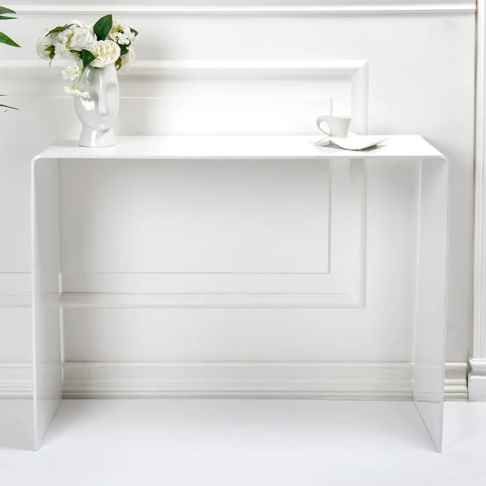 Fixed Console in White or Smoked Plexiglass Made in Italy - Genio Viadurini