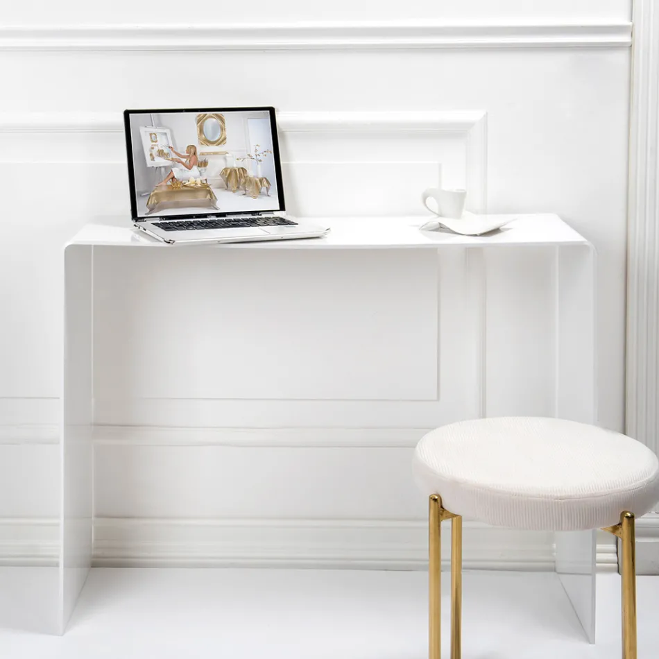 Fixed Console in White or Smoked Plexiglass Made in Italy - Genio Viadurini