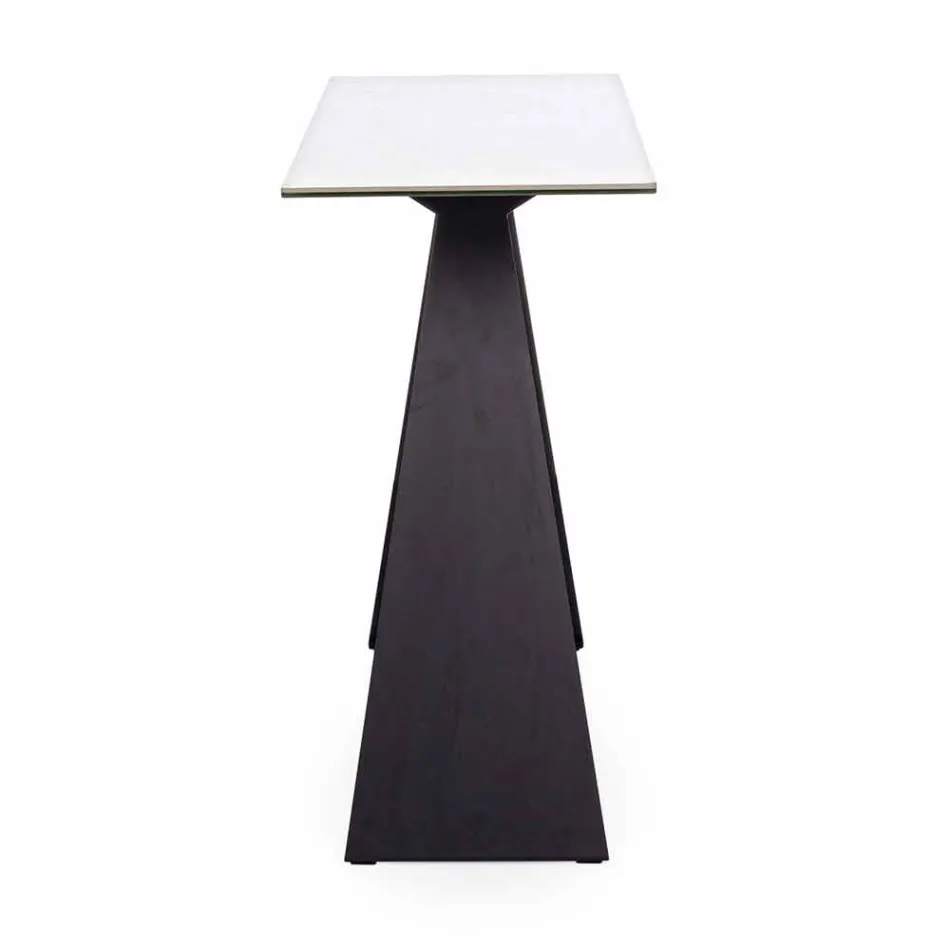 Steel Console with Ceramic and Glass Top Modern Design - Cubebe Viadurini