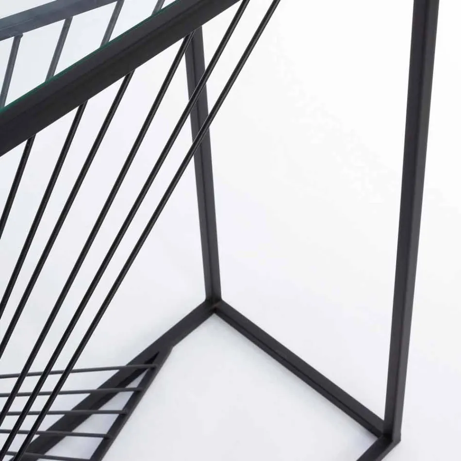 Console in Steel and Glass Modern Design Original Spiral - Sasuke Viadurini