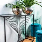 Console in Steel and Glass Modern Design Original Spiral - Sasuke Viadurini