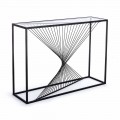 Console in Steel and Glass Modern Design Original Spiral - Sasuke