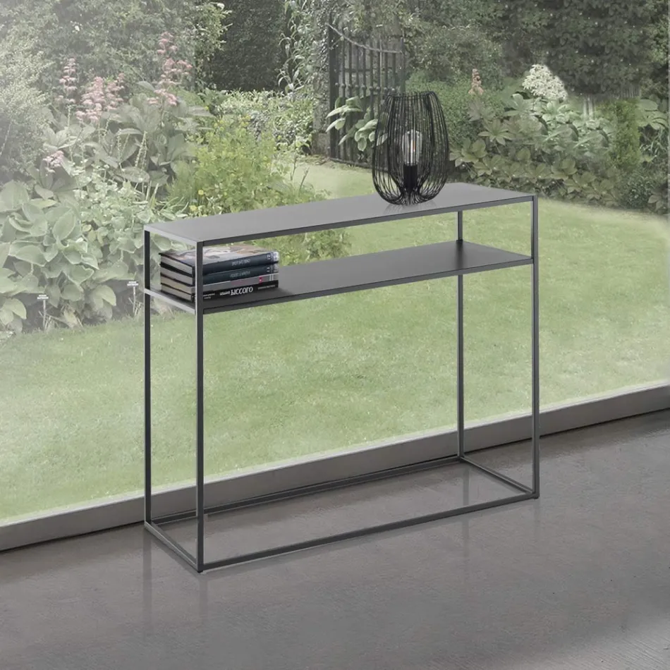 Console in Anthracite Painted Steel - Osmium Viadurini