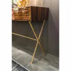 Console in polished ebony wood with sliding drawers Ada 4 Viadurini