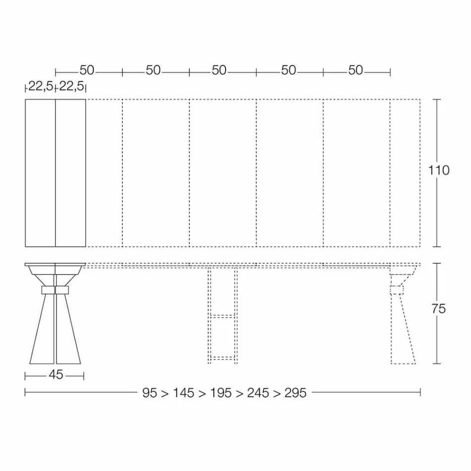 Console in Wood and Metal Extendable Up to 295 cm Made in Italy - Timedio Viadurini