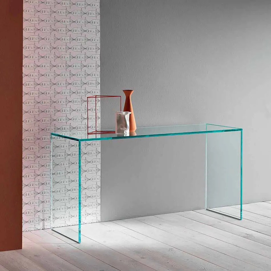Console in Extra-clear Glass Elegant Minimal Design 2 Dimensions - Selex Viadurini