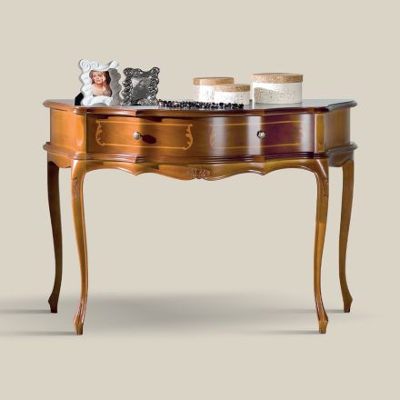 Classic Entrance Console in Wood with 1 Drawer Made in Italy - Leonor Viadurini