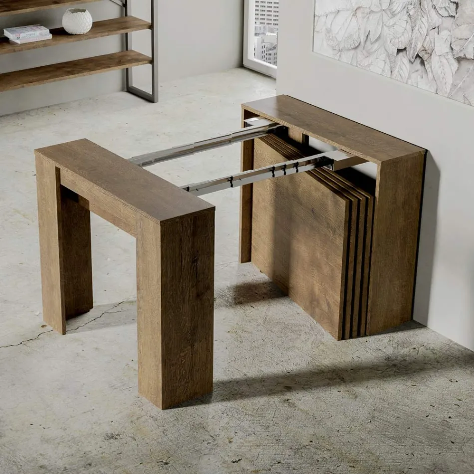 Modern Extendable Console 296 cm in Melamine Wood Made in Italy - Ariella Viadurini