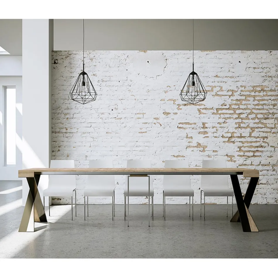 Modern Console Extendable to 300 cm with Anthracite Frame Made in Italy - Avventura Viadurini