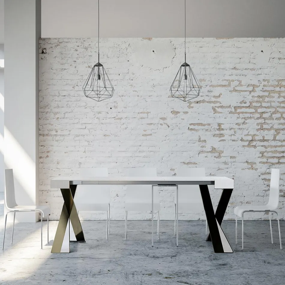 Modern Console Extendable to 300 cm with Anthracite Frame Made in Italy - Avventura Viadurini