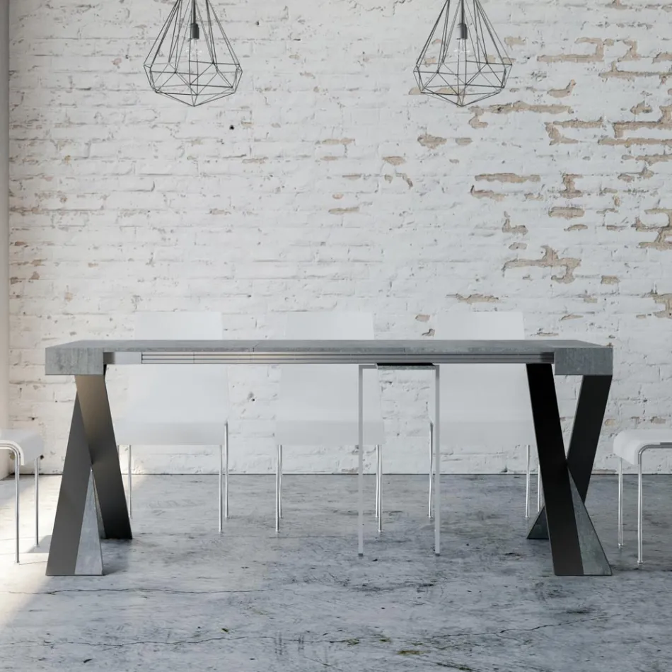 Modern Console Extendable to 300 cm with Anthracite Frame Made in Italy - Avventura Viadurini
