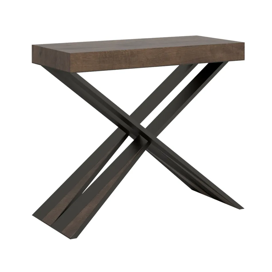 Modern Console Extendable to 300 cm with Anthracite Frame Made in Italy - Avventura Viadurini