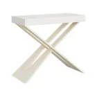 Modern Console Extendable to 300 cm with White Frame Made in Italy - Mirror Viadurini