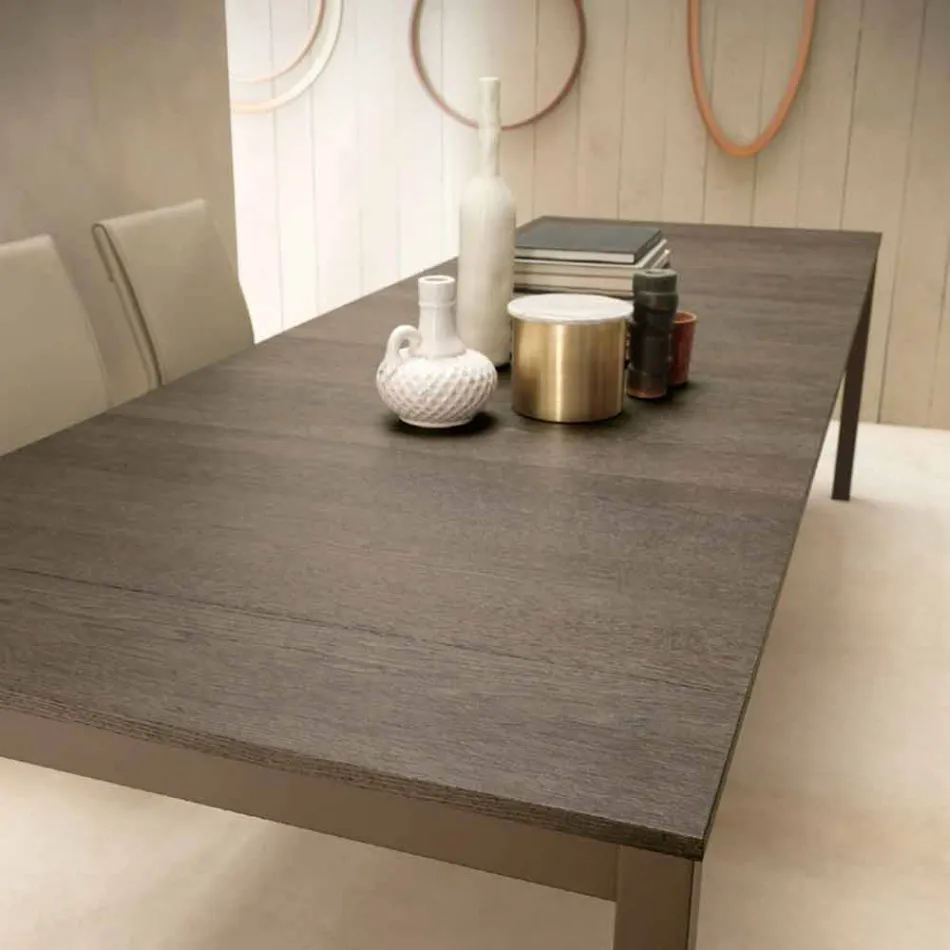 Extendable Modern Console in Oak Wood and Metal Made in Italy - Nappo Viadurini