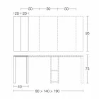 Extendable Modern Console in Oak Wood and Metal Made in Italy - Nappo Viadurini