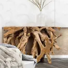 Modern Luxury Design Console in Natural Teak Roots - Carob Viadurini