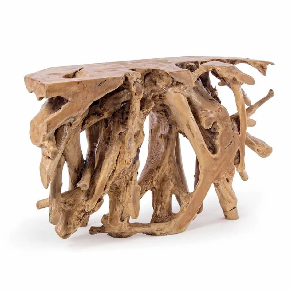 Modern Luxury Design Console in Natural Teak Roots - Carob Viadurini
