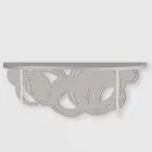 Modern Design Console in Sand and Beige Wood to be Fixed to the Wall - Orbita Viadurini