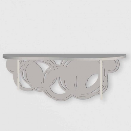 Modern Design Console in Sand and Beige Wood to be Fixed to the Wall - Orbita Viadurini