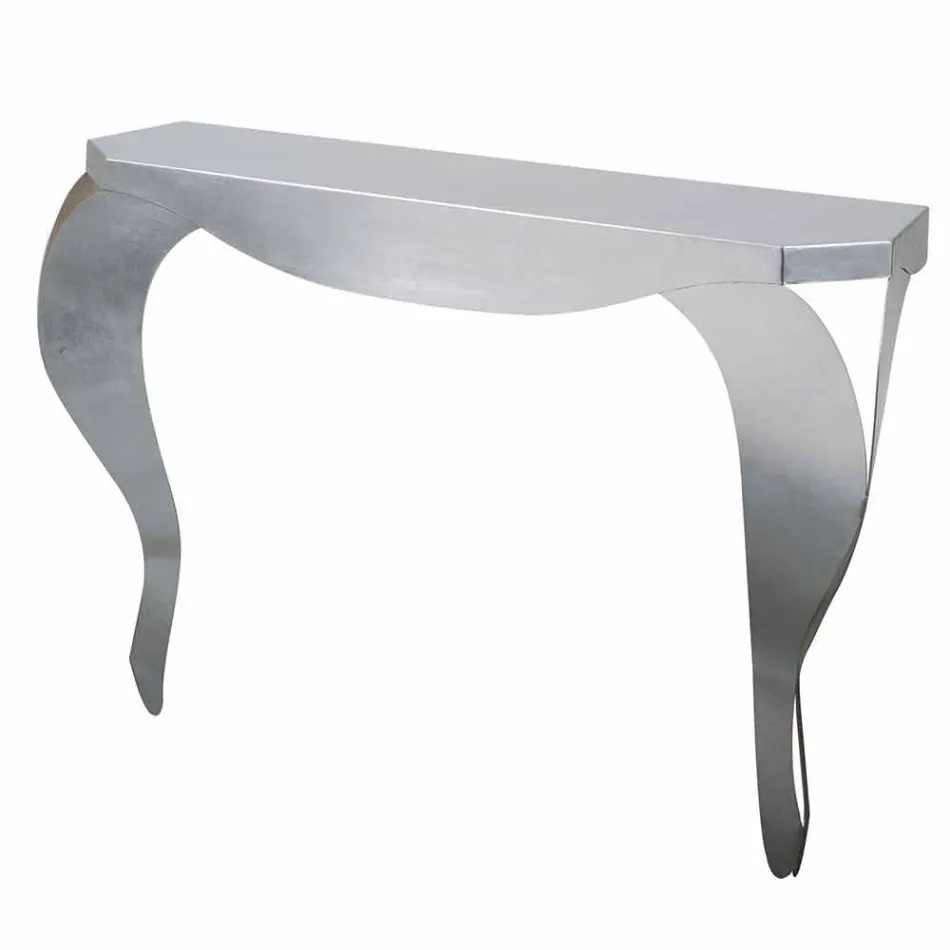 Modern Console in Iron Leaf Gold or Silver Made in Italy - Daledale Viadurini