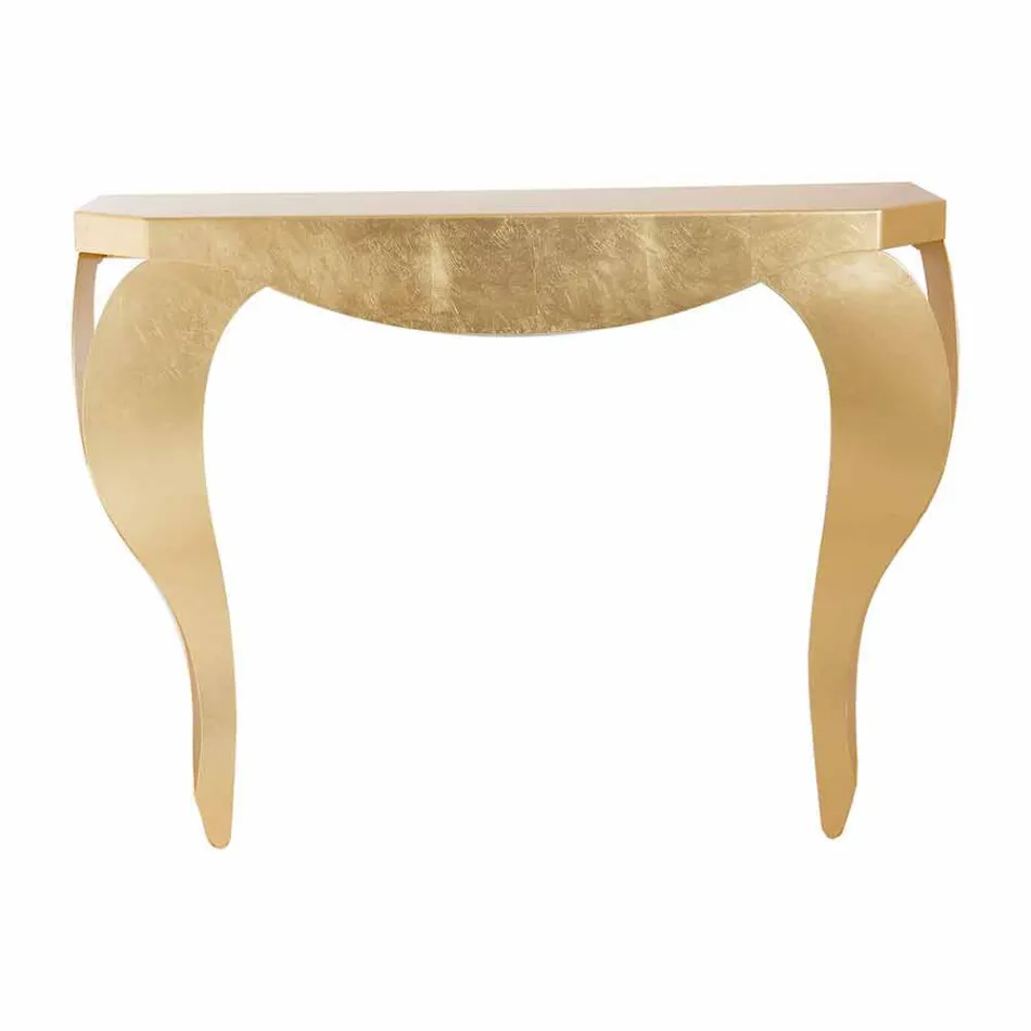Modern Console in Iron Leaf Gold or Silver Made in Italy - Daledale Viadurini