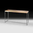 Rectangular console in wood and metal 100% Made in Italy Flora Viadurini