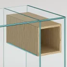 Console Desk in Extra-clear Glass and Wood Made in Italy - Damiano Viadurini