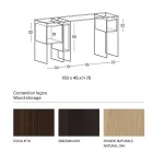 Console Desk in Extra-clear Glass and Wood Made in Italy - Damiano Viadurini