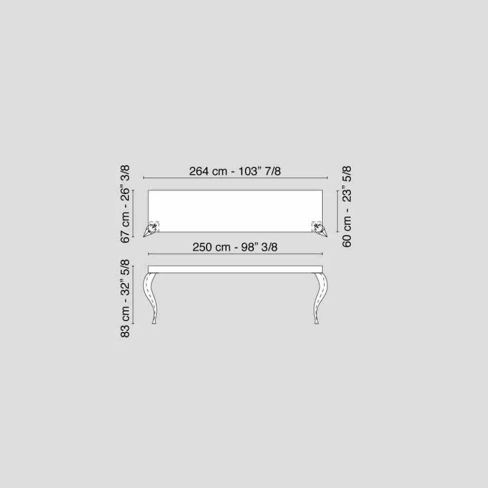 Console contemporary-style MDF and Luigi steel Viadurini