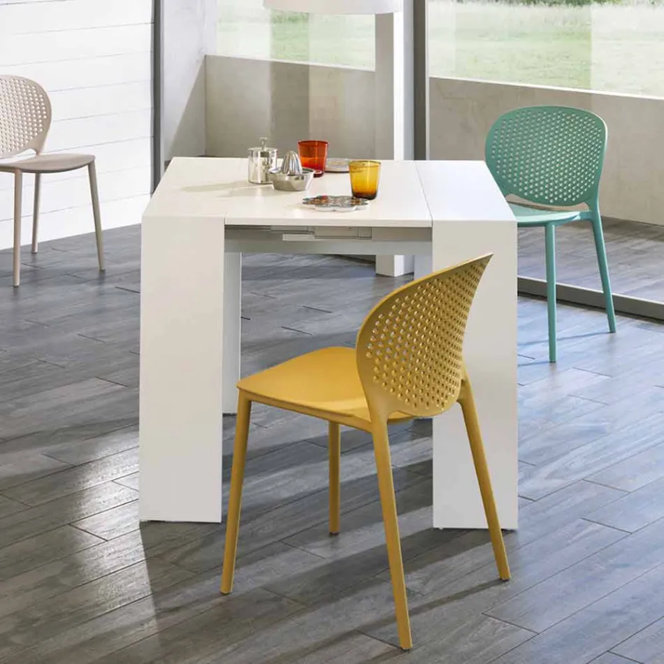 Extendable console / dining table, l. 42.50 / 302.50xp.90 cm, Alvaro Viadurini