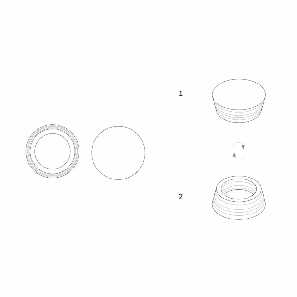 Italian Luxury Laminated Marble Centerpiece Container - Leonida Viadurini