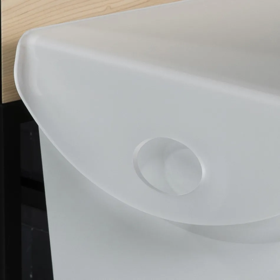 Laundry Container in Wood and Colored Acrylic Crystal - Brugio Viadurini