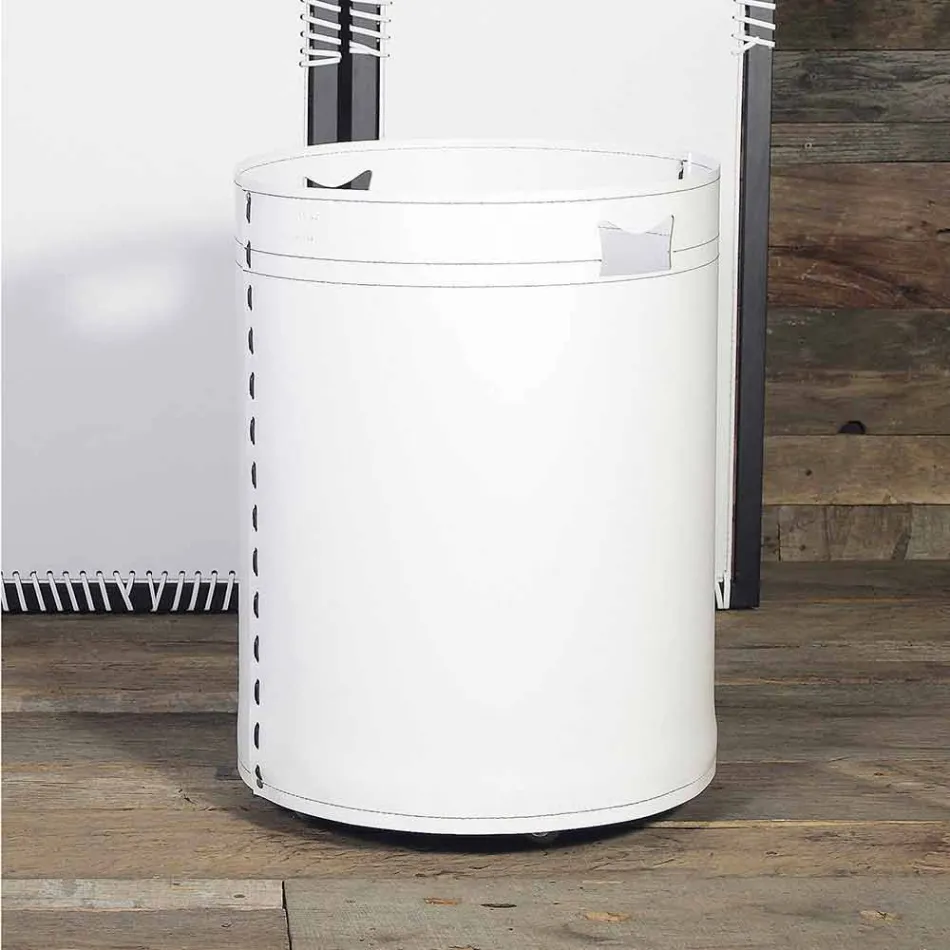 Log holder in 100% Made in Italy leather Viadurini