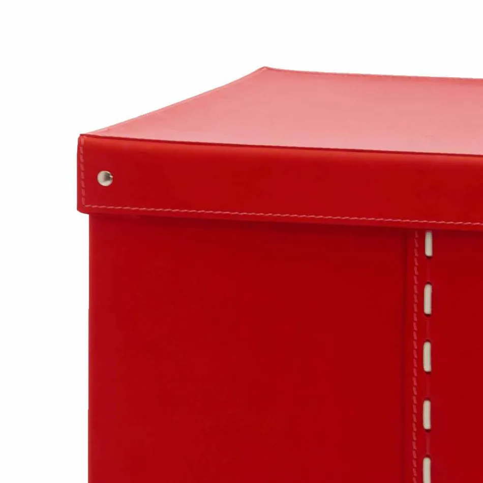 Modern Storage Box in Regenerated Leather Made in Italy - Gabry Viadurini