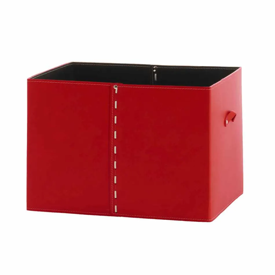 Modern Storage Box in Regenerated Leather Made in Italy - Gabry Viadurini