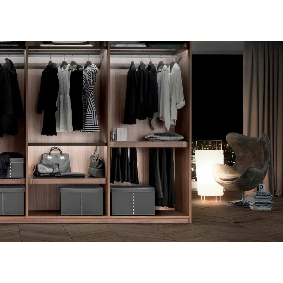 Modern Storage Box in Regenerated Leather Made in Italy - Gabry Viadurini