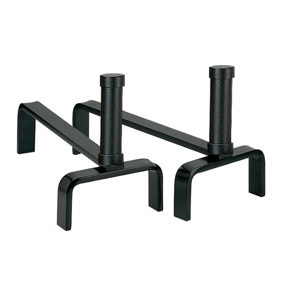 Pair of Metal Fireplace Andirons Height 22 cm Made in Italy - Tucano Viadurini