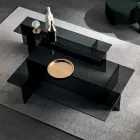 Pair of Modern Smoked Glass Coffee Tables Made in Italy - Sestola Viadurini