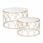 Pair of Round Coffee Tables in Glass and Steel Homemotion - Amarillide Viadurini