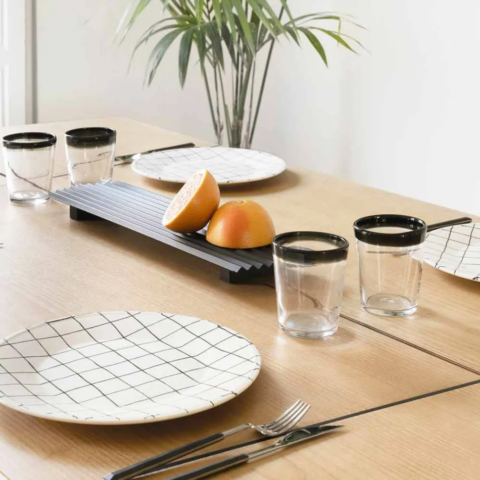 Pair of Trays in Black or Gold Lacquered Steel Modern Design - Savona Viadurini