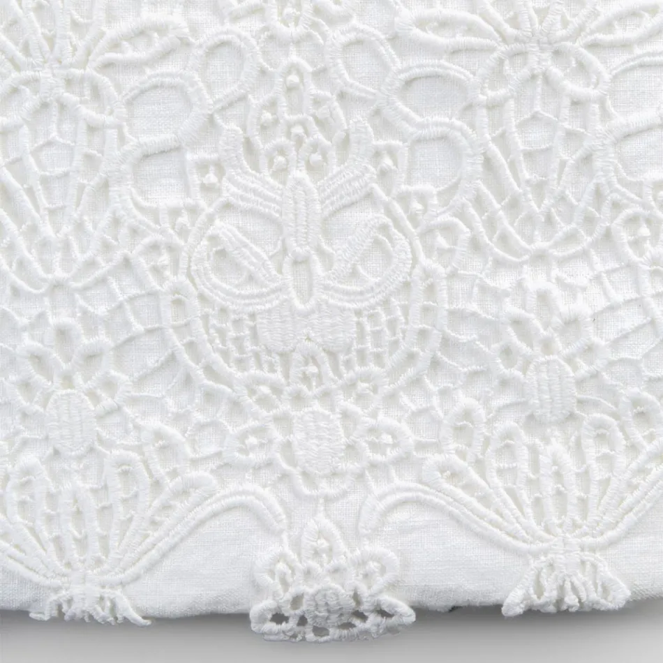 Double Duvet Cover in Linen with Lace Drops Storage Bag - Amadeus Viadurini