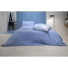 Light Blue Light Linen Double Duvet Cover with Buttons and Flap - Ljuba Viadurini