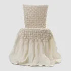 Elegant Chair Cover with Backrest for Living Room in Embroidered Linen - Panteo Viadurini