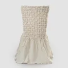 Elegant Chair Cover with Backrest for Living Room in Embroidered Linen - Panteo Viadurini