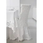 Elegant Chair Cover with Backrest for Living Room in Embroidered Linen - Panteo Viadurini
