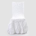 Chair Cover with Elegant Backrest for Living Room in Embroidered Linen - Panteo