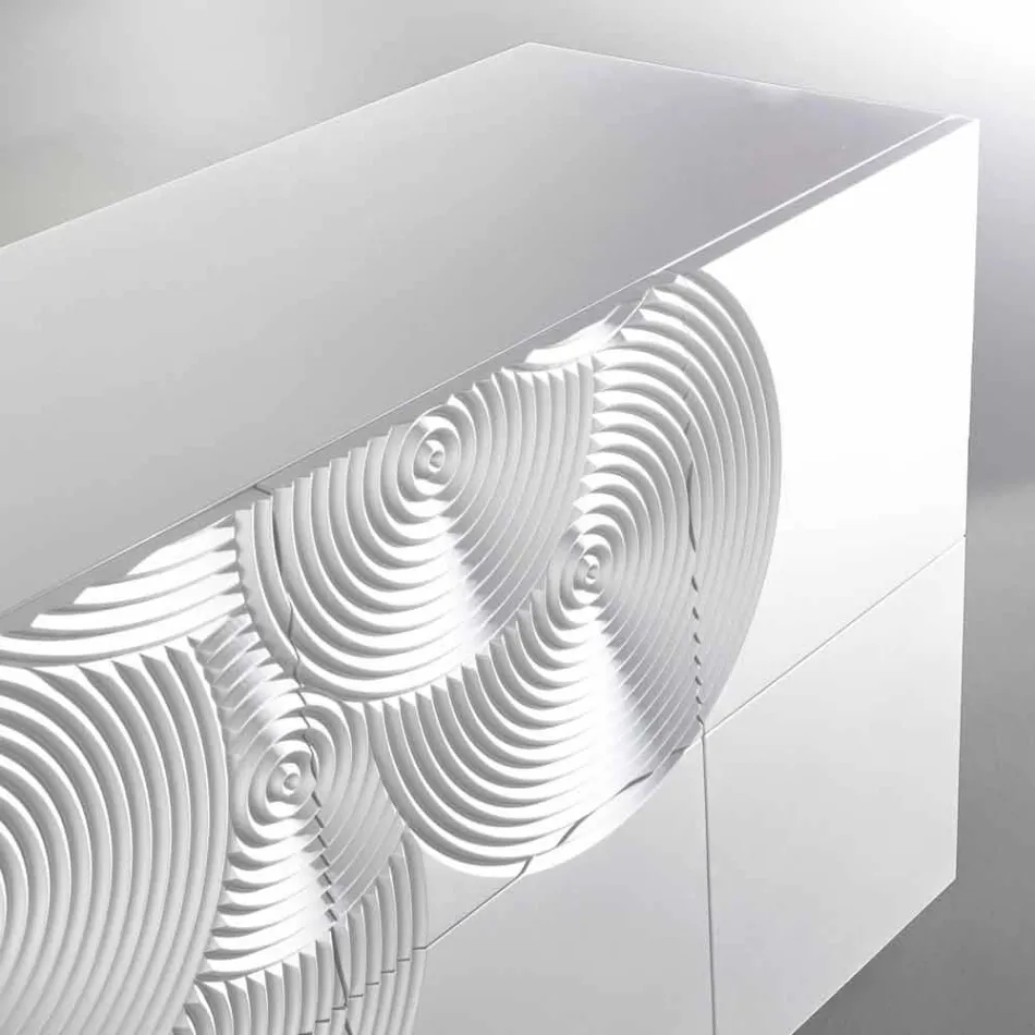 10 slatted sideboard Slate, modern design, white, black or gold Viadurini