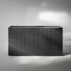 2 black black sideboard with 2 doors and removable chest of drawers Flora Viadurini