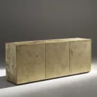 3-Door Sideboard with 3 Internal Shelves in Wood and MDF - Pesci Viadurini